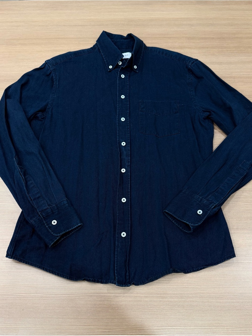 Everlane Blue Denim Button Down Women's Shirt Size M Cowgirl Western Long Sleeve